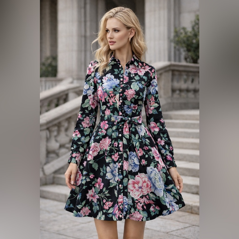 NWOT: Floral Button-Down Dress